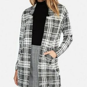 EXPRESS Women's Plaid Tailored Knit Blazer Size S
